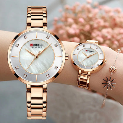 Relojes de Oro Rosa para Mujer, Accesorio de Marca Superior de Lujo, de Cuarzo, Resistente al Agua