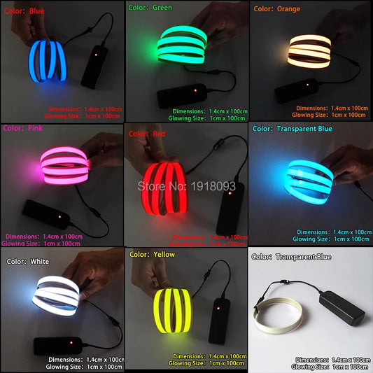 Tira LED EL de 100CM con Controlador DC-3V y 8 Colores Opcionales - Ideal para Coche, Casa, Fiesta, Exhibición, Hoteles y Bar