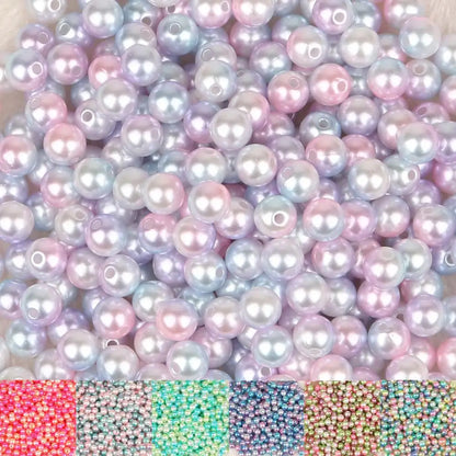 50-500 Piezas de Perlas Imitación ABS de 4mm a 10mm - Cuentas Redondas Sueltas para Joyería DIY, Collares y Pulseras