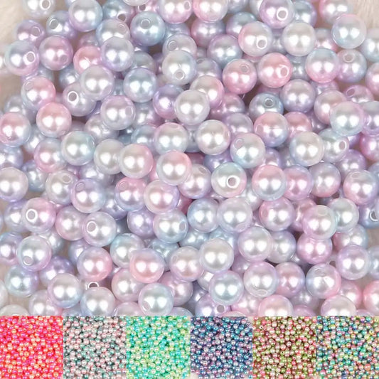 50-500 Piezas de Perlas Imitación ABS de 4mm a 10mm - Cuentas Redondas Sueltas para Joyería DIY, Collares y Pulseras