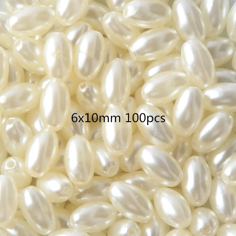 Cuentas de Perlas Imitación en Forma de Gota de Agua, Baratas y Mixtas para Joyería DIY, 1mm de Diámetro