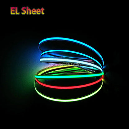 Tira LED EL de 100CM con Controlador DC-3V y 8 Colores Opcionales - Ideal para Coche, Casa, Fiesta, Exhibición, Hoteles y Bar