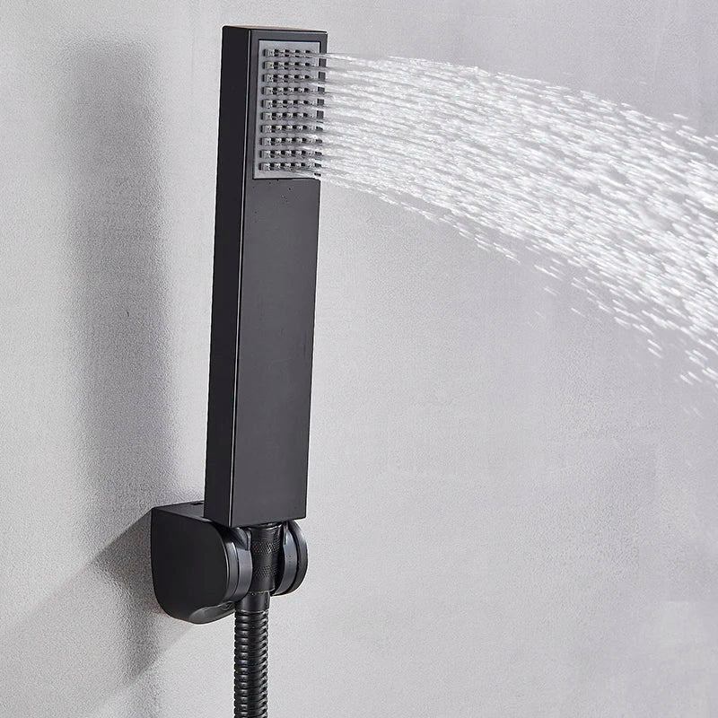 Grifo de Baño Negro Mate MYQualife con 2 Funciones, Montaje en Pared para Ducha y Bañera con Control de Agua Caliente y Fría