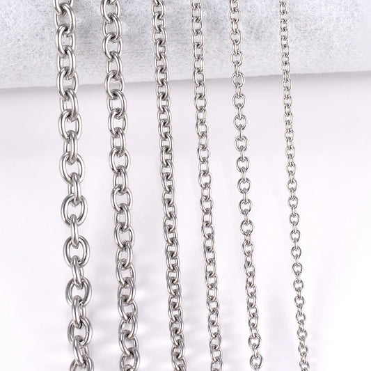 Cadena de Acero Inoxidable para Mujer y Hombre - Ancho 1.5mm a 6mm