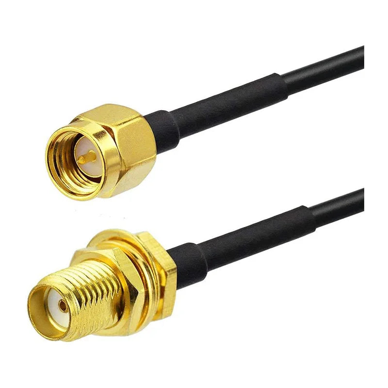 Cable de Extensión RP-SMA SMA Conector Macho a Hembra, Cable de Alimentación de Cobre para Antena WiFi y Router