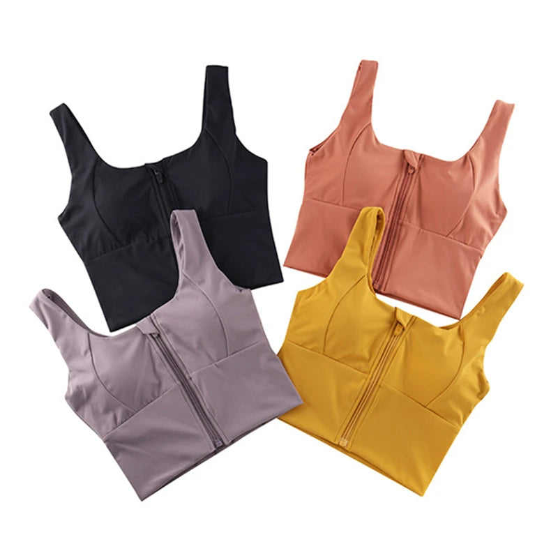 Top Deportivo de Alto Impacto para Mujer con Cierre Frontal - Bra Shockproof para Yoga, Running y Gym