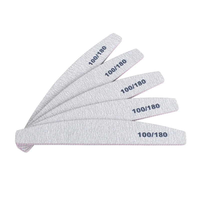 Limas grises para manicura y pedicura, bloque pulidor de doble cara, 100/180, 50 unidades por lote