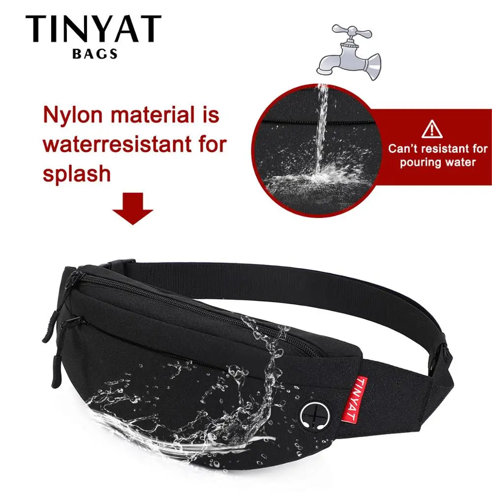 Bolso de Cintura de Gran Capacidad para Hombre – Bolsa Casual de Nylon Impermeable con Funciones Antirrobo