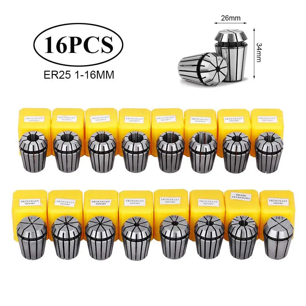 Porta Collet ER11 ER16 ER20 ER25 ER32 ER con Resorte de 0.008mm para Portaherramientas de Fresado CNC y Motor del Husillo de Máquina Grabadora