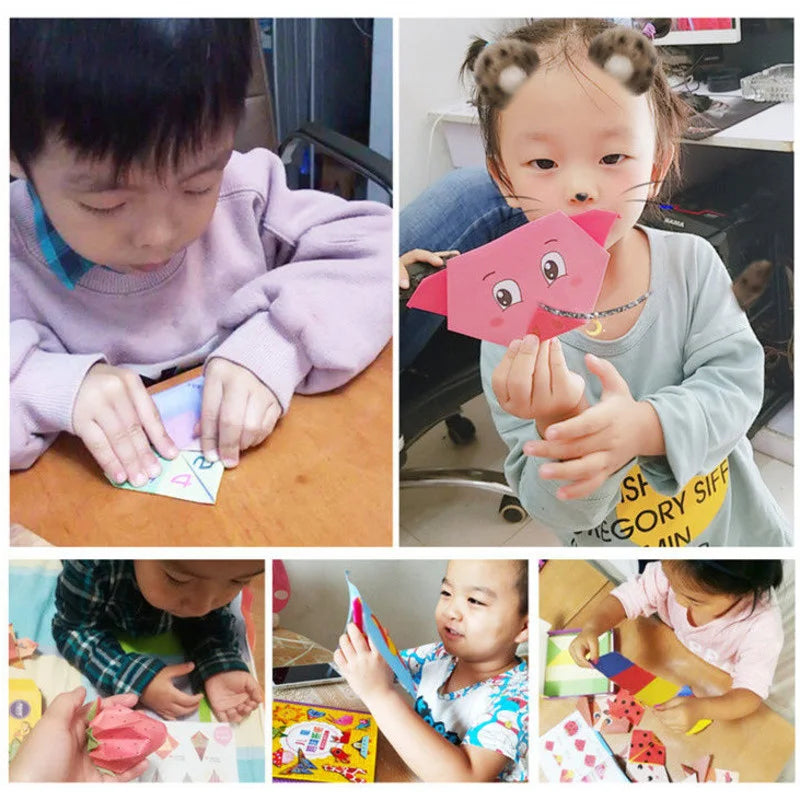 Juguetes de Manualidades para Bebés - Libro de Cortes de Papel Origami de Animales en Caricatura, Puzzles Educativos para Niños, Juguete de Aprendizaje Temprano