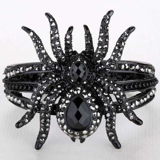 Pulsera de araña para mujer, brazalete ostentoso de Halloween, regalos de joyería para mujer, color dorado y plateado antiguo, venta al por mayor, envío directo A04