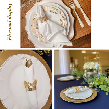 Servilleteros de oro con diamantes de imitación para Navidad, 3 piezas, hebillas de Halloween para cenas, fiestas de boda y decoración de mesa de comedor