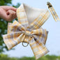 Conjunto de Arnés y Correa para Perro, Ajustable, con Lazo y Diseño Adorable, Sin Tirones, Correa Suave de Malla, Collar para Cachorro, Paseo al Aire Libre
