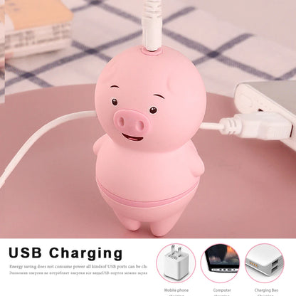 Succionador de Clítoris y Vibrador Lindo Cerdo Rosa, 6 Modos de Lametones Anales y Masaje, Juguete Erótico para Mujeres, USB Recargable
