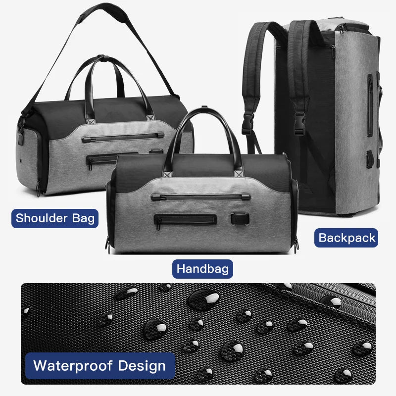 Bolsa de Viaje OZUKO Multifunción para Trajes de Hombre: Gran Capacidad de Almacenamiento, Bolso de Viaje Impermeable con Compartimento para Zapatos