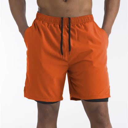 Pantalones Cortos Deportivos Hombre 2 en 1 | Secado Rápido para Entrenamiento, Gimnasio y Running | Verano 2023
