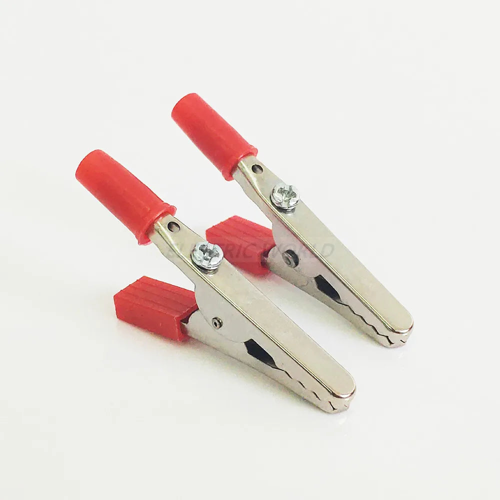 Pinzas de Cocodrilo con Mango de Plástico - Conector de Prueba de 50 mm para Proyectos Eléctricos y Baterías, 100A