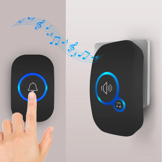 Timbre Inteligente Inalámbrico Fuers con Luz LED, 32 Tonos, Botón Resistente al Agua y Fácil Instalación