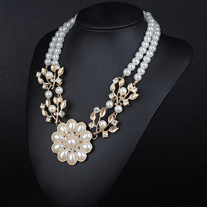 Nuevo Collar Bohemio para Mujeres con Colgante de Flor de Perla Artificial - Choker de Joyería, Regalo Mayorista para Dropshipping