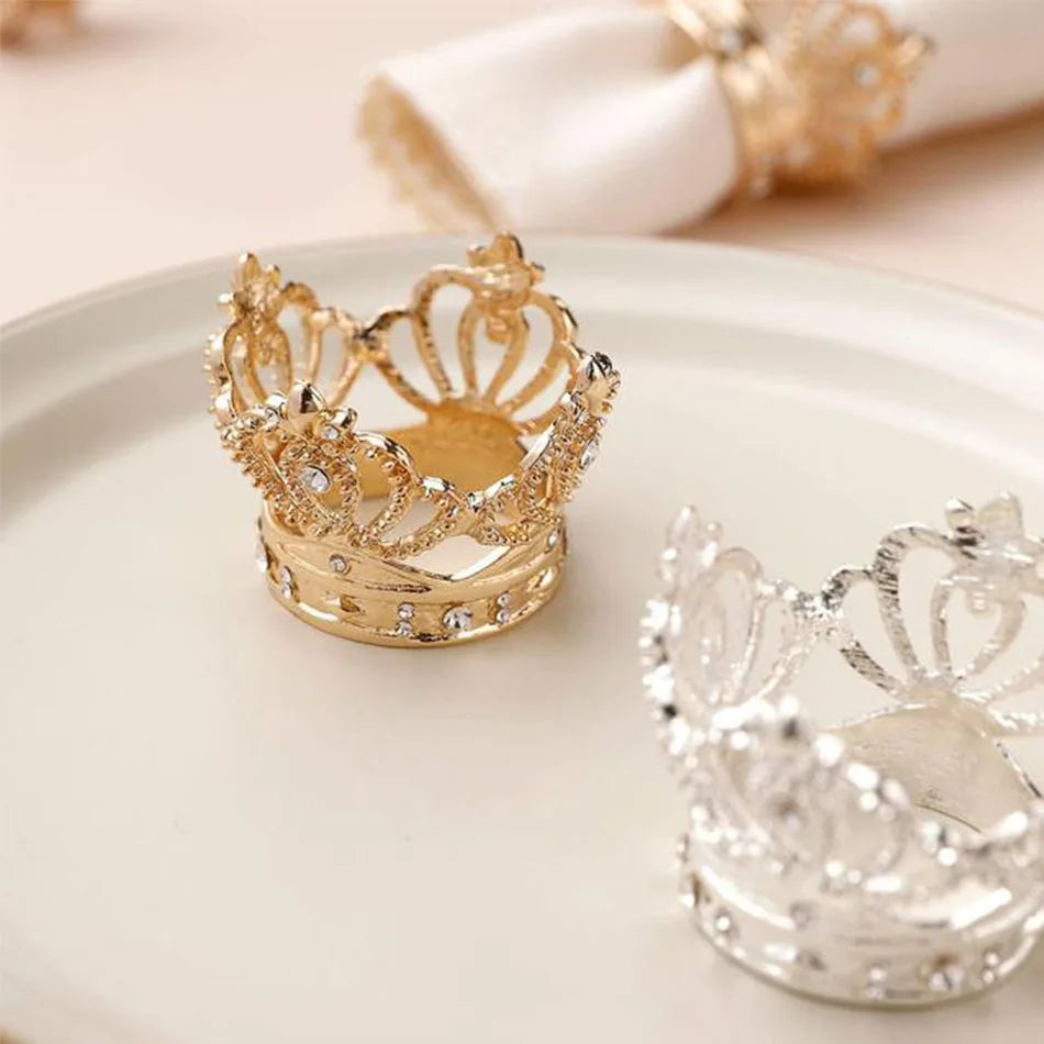 Servilleteros de oro con diamantes de imitación para Navidad, 3 piezas, hebillas de Halloween para cenas, fiestas de boda y decoración de mesa de comedor