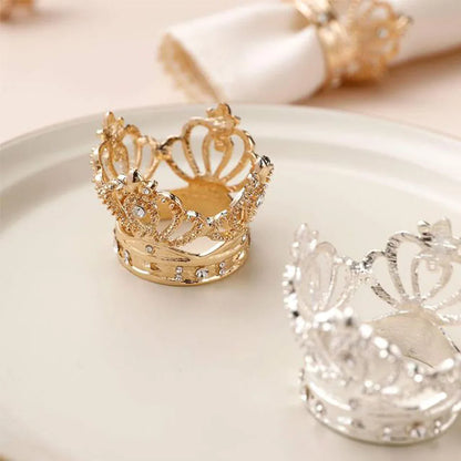 Servilleteros de oro con diamantes de imitación para Navidad, 3 piezas, hebillas de Halloween para cenas, fiestas de boda y decoración de mesa de comedor