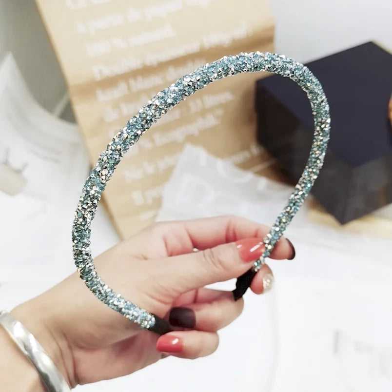 Diadema de Cristal Suave de Moda para Mujeres, Accesorio de Cabello con Rhinestones y Beads, Headband Elegante