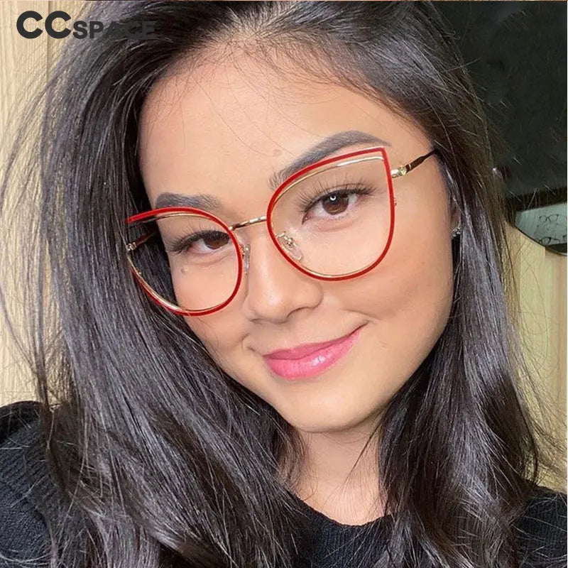 Montura de Gafas de Titanio para Hombre y Mujer, Gafas Ópticas Ultraligeras de Plástico con Forma de Ojo de Gato, a la Moda, para Ordenador, 48198