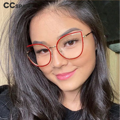 Montura de Gafas de Titanio para Hombre y Mujer, Gafas Ópticas Ultraligeras de Plástico con Forma de Ojo de Gato, a la Moda, para Ordenador, 48198