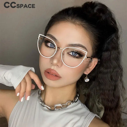 Montura de Gafas de Titanio para Hombre y Mujer, Gafas Ópticas Ultraligeras de Plástico con Forma de Ojo de Gato, a la Moda, para Ordenador, 48198