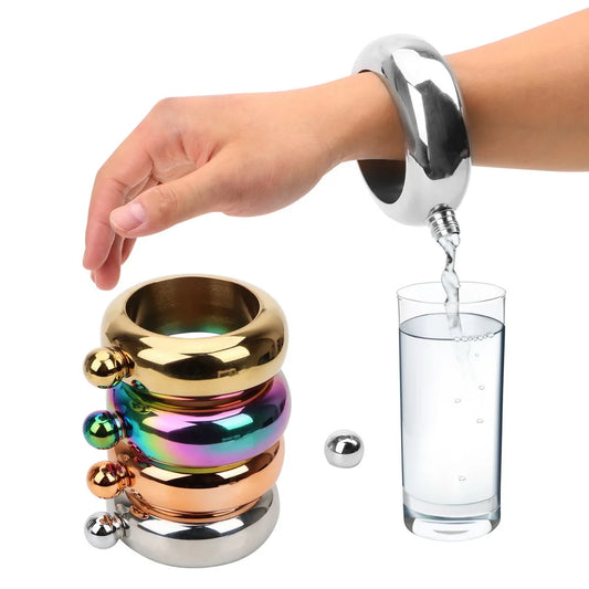 Elegante Accesorio para Bebidas de 3,5 oz – Pulsera de Acero Inoxidable para Whisky, Vodka y Vino