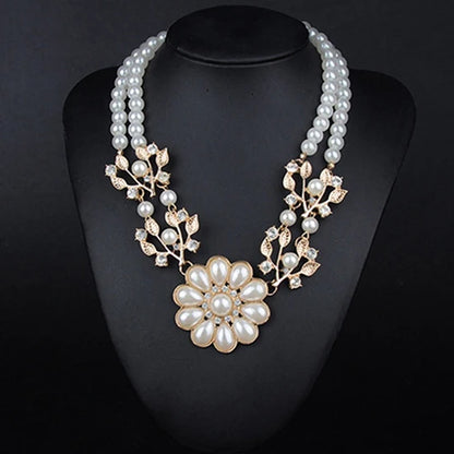 Nuevo Collar Bohemio para Mujeres con Colgante de Flor de Perla Artificial - Choker de Joyería, Regalo Mayorista para Dropshipping