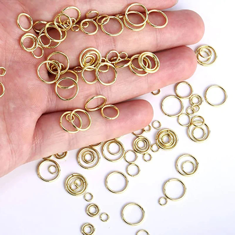 Aros Abiertos de Metal en Color Dorado y Plateado (3-12mm) - Conectores para DIY Joyería, Suministros de Accesorios