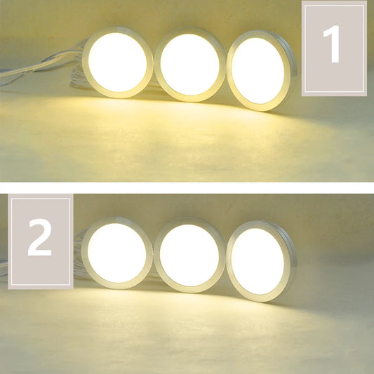 Lámpara LED para Bajo de Gabinete DC12V 3W/5W, Redonda, Iluminación para Armarios, Cocina y Hogar