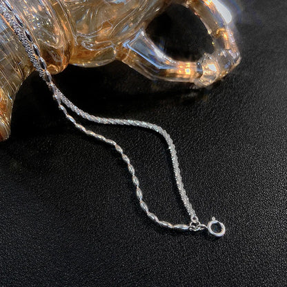 Pulsera de Plata de Ley 925 para Mujer, Brazalete de Doble Capa, Exquisito y Moderno