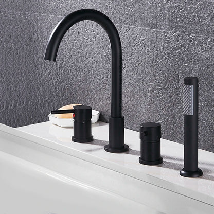 Juego de 4 Piezas de Grifo para Baño de Latón - Mezclador de Agua con Ducha de Mano para Bañera
