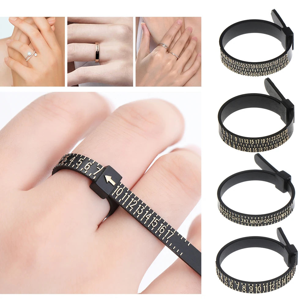 Medidor de Anillos UK/US Oficial: Herramienta de Accesorios para Joyería con Dimensiones Británicas/Americanas para Hombres y Mujeres