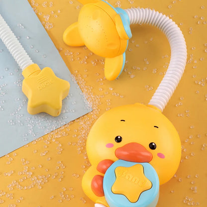 Juguetes de Baño Eléctricos para Bebés, Juego de Agua con Pato y Ducha, Grifo de Agua con Rociador, Juguete de Baño Interactivo para Niños