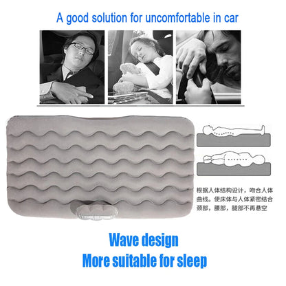 Colchón Inflable para Auto y Viaje Universal para Asiento Trasero | Sofá Multiusos para Camping y Almohadas | Cama Portátil 70x130cm