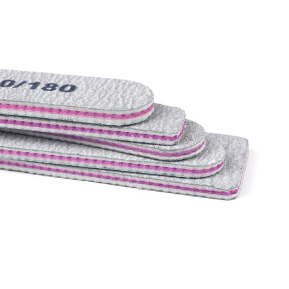 Limas grises para manicura y pedicura, bloque pulidor de doble cara, 100/180, 50 unidades por lote
