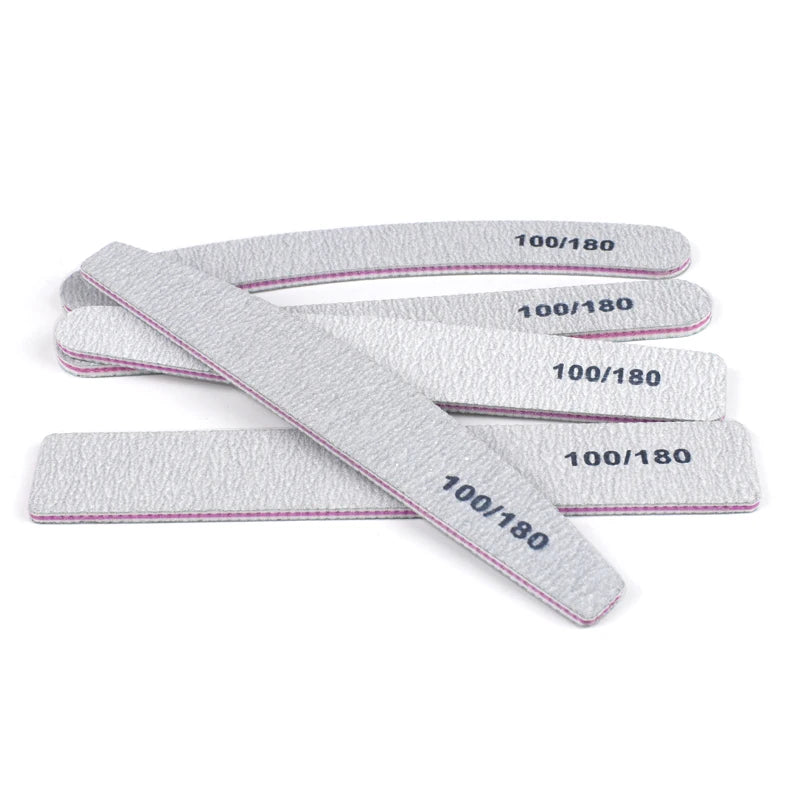 Limas grises para manicura y pedicura, bloque pulidor de doble cara, 100/180, 50 unidades por lote