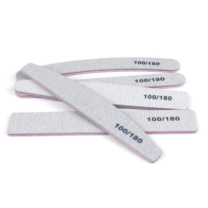 Limas grises para manicura y pedicura, bloque pulidor de doble cara, 100/180, 50 unidades por lote