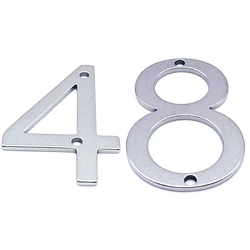 Números de Casa de Acero Inoxidable de 50mm con Tornillos, Placa Metálica Digital para Puerta, Buzón y Calle