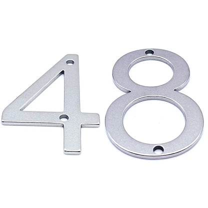 Números de Casa de Acero Inoxidable de 50mm con Tornillos, Placa Metálica Digital para Puerta, Buzón y Calle