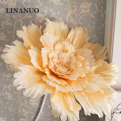 Decoración de boda de terciopelo, flor artificial grande, cabeza de peonía, bricolaje, fondo de flores de boda, decoración de pared, diseño de escenario para fiesta en casa