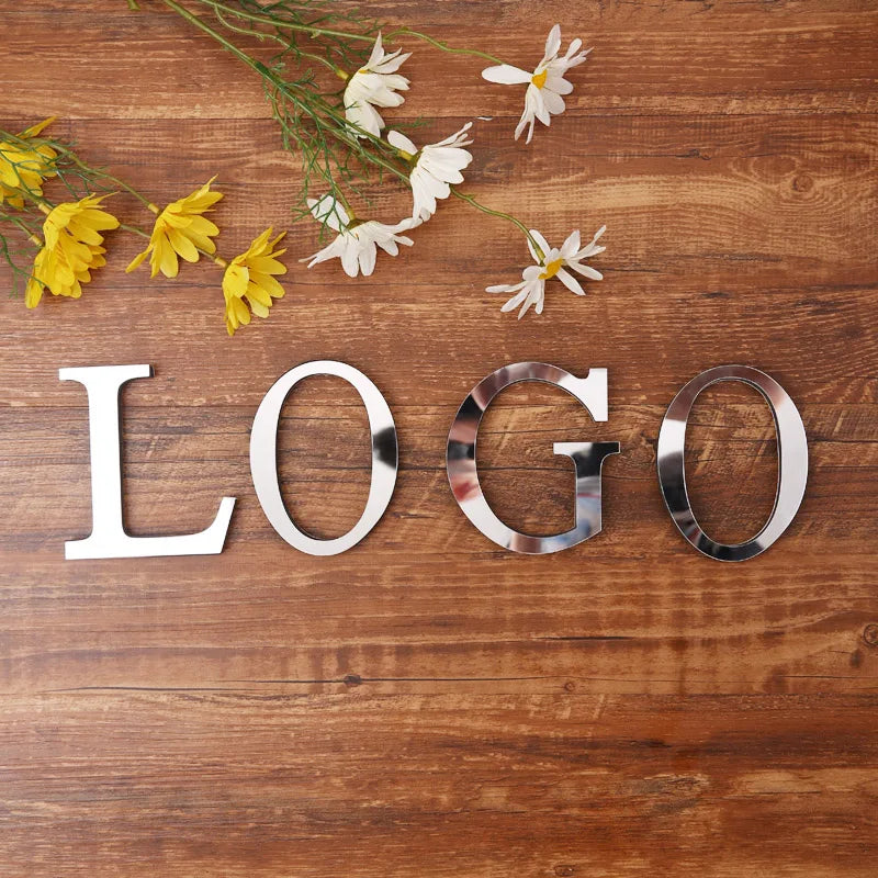Adhesivo de Pared en Acrílico 3D con Letras Plateadas – Decoración para el Hogar, Fiestas de Cumpleaños y Bodas