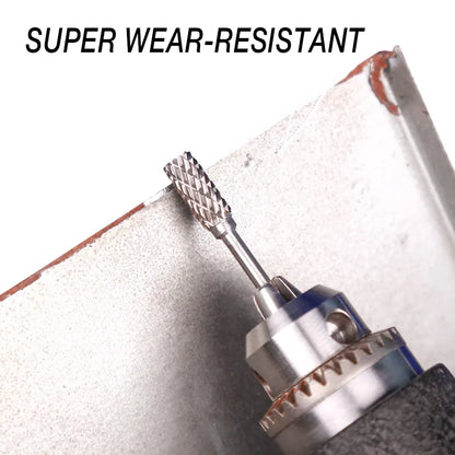 Juego de Fresas Rotativas de Carburo con Vástago de 1/8", Longitud de Cabeza de 1/4" - Tungsteno para Trabajar Madera, Perforar Metal, Grabar y Pulir