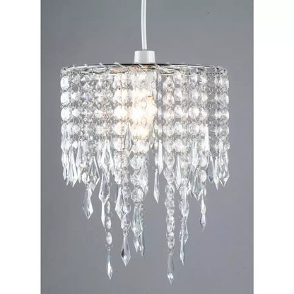 Pantalla de Luz de Techo Moderna con Detalles de Piedras, Lámpara Colgante de Apliques en Acrílico - (Transparente, Sin Kit de Cable de Luz)