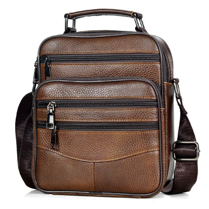 Bolso Bandolera para Hombre de Cuero Genuino – Elegante Mensajero de Marca de Lujo, Ideal para Tablets y Uso Diario