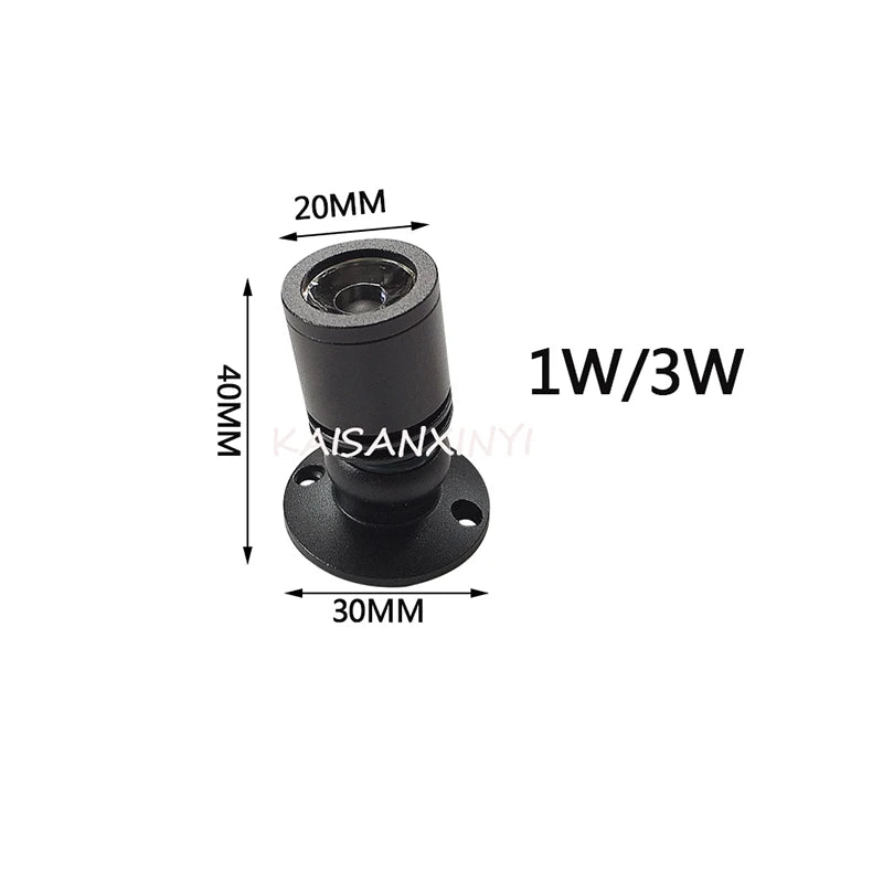 Pack de 10 Mini Focos LED Blanco Cálido 1W y 3W AC85-265V - Lámpara de Techo Empotrada o Montada en Superficie para Gabinetes de Joyería - Lámpara de Punto Mini DC12V