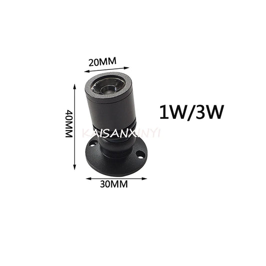Pack de 10 Mini Focos LED Blanco Cálido 1W y 3W AC85-265V - Lámpara de Techo Empotrada o Montada en Superficie para Gabinetes de Joyería - Lámpara de Punto Mini DC12V